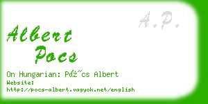 albert pocs business card